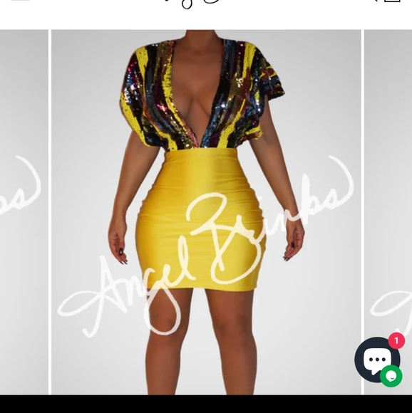 Dresses & Skirts - Custom Angel Brinks Party Dress size Large yellow Multi color